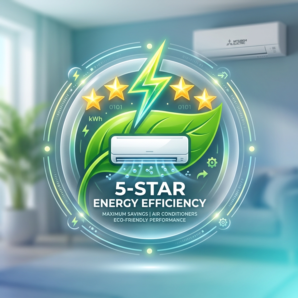 Technical icon for 5-star AC energy efficiency and inverter technology